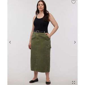 $98 Madewell Garment-Dyed Cargo Midi Skirt size 28 m5